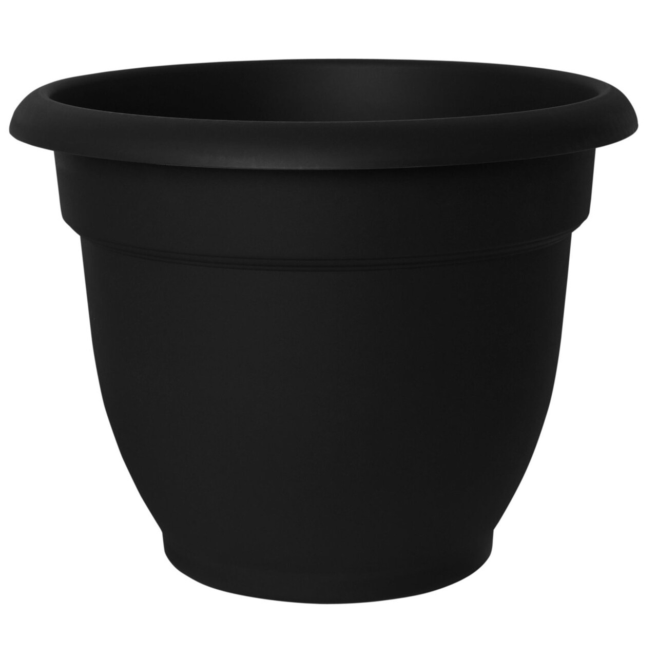Bloem Ariana Pot Planter: 20" - Black - Durable Resin Pot, For Indoor and Outdoor Use, Gardening, Self Watering Disk Included, 11 Gallon Capacity